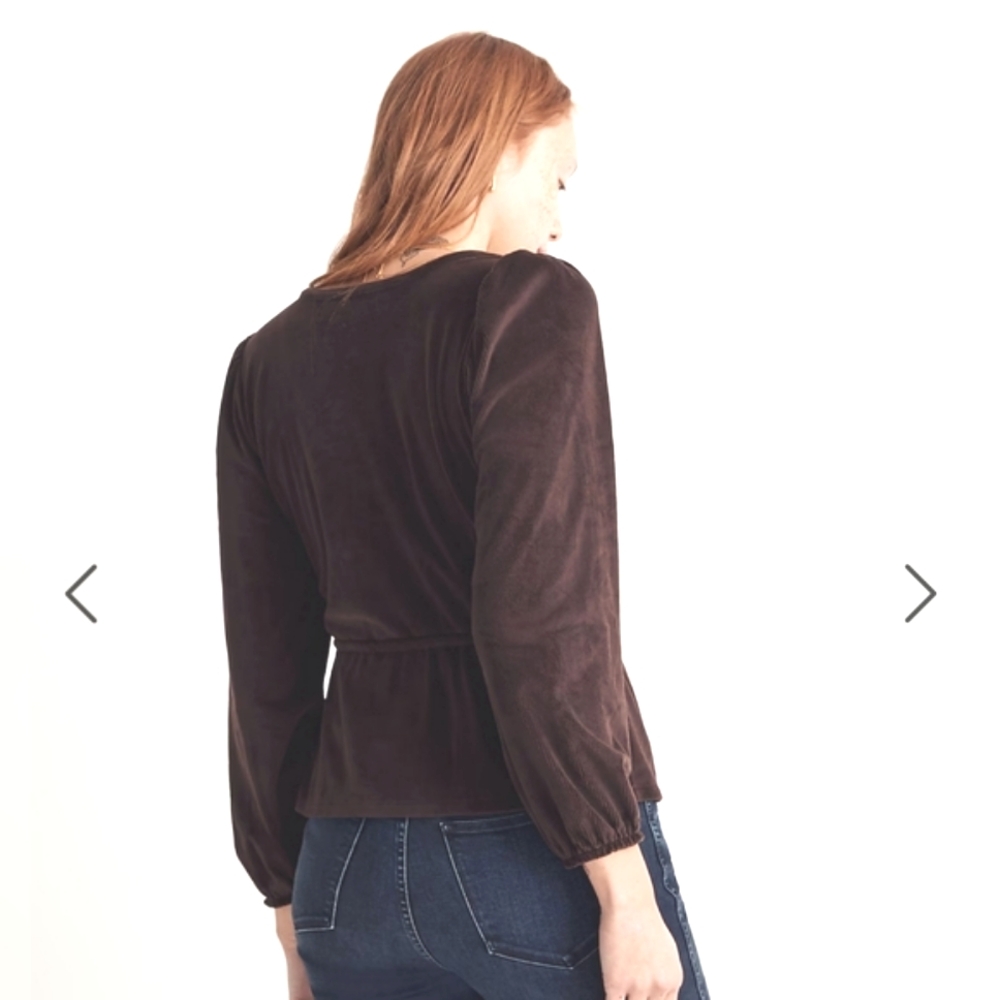 Madewell Corduroy Tie-Front Faux-Wrap Top - Picture 5 of 8